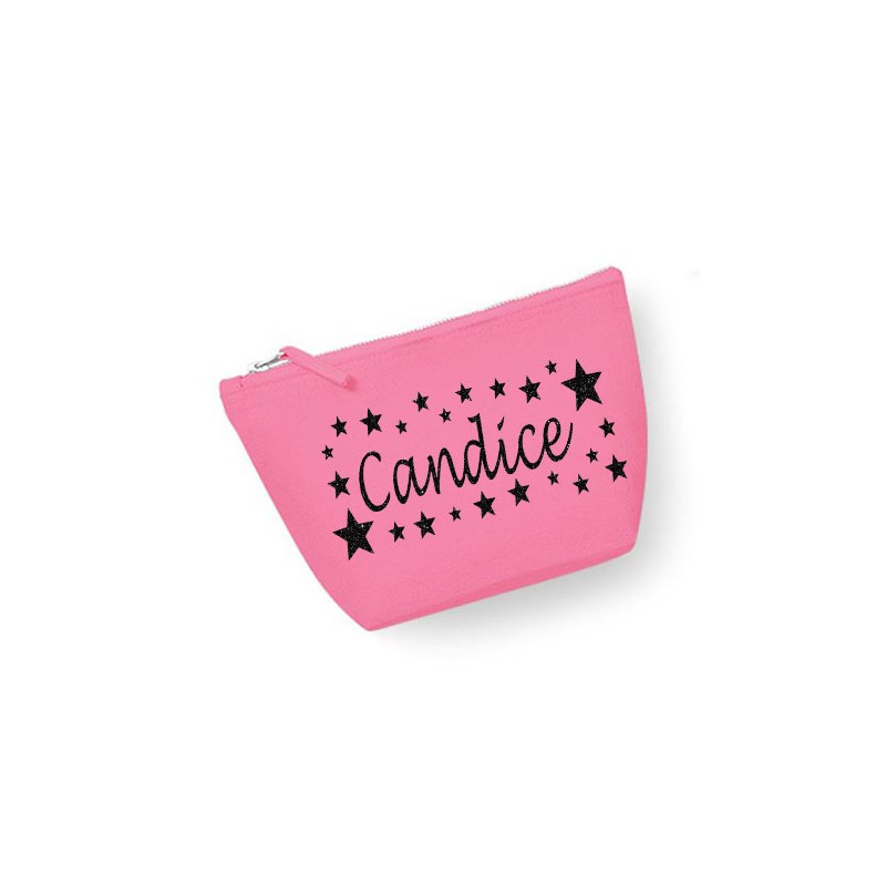 Trousse personnalisée prénom étoiles rose