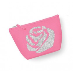 Trousse personnalisée fleur rose rose