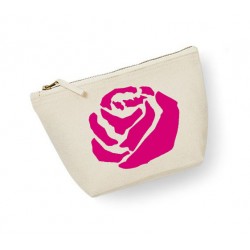 Trousse personnalisée fleur rose écru