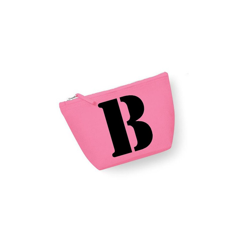 Trousse personnalisée initiale rose