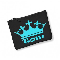 Trousse toilette homme personnalisée couronne prénom noir