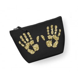 Trousse maquillage personnalisée  empreinte main noir