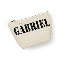trousse toilette homme prénom personnalisé écru