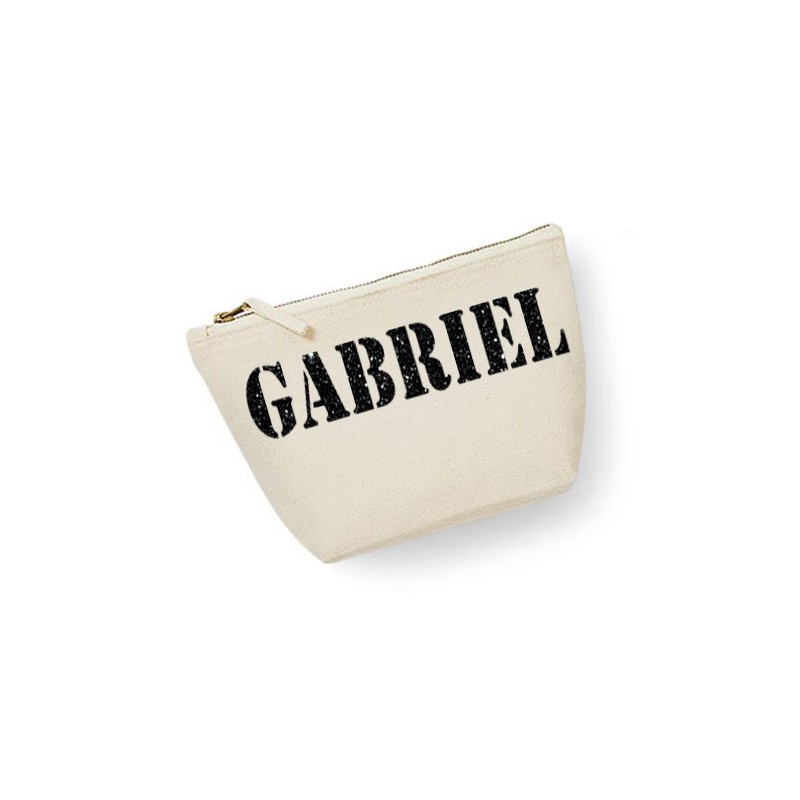 trousse toilette homme prénom personnalisé écru