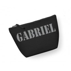 trousse toilette homme prénom personnalisé noir