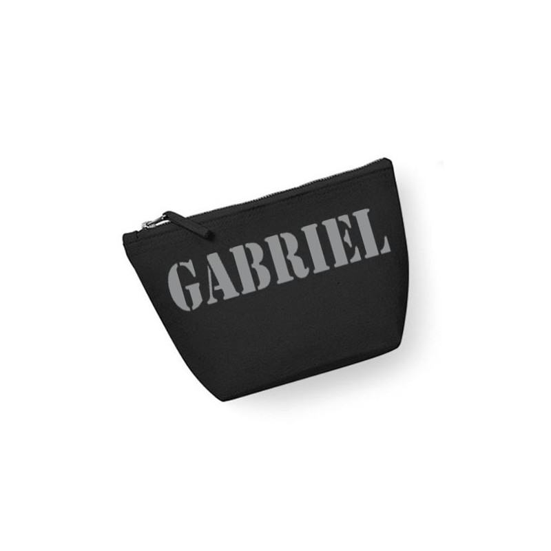 trousse toilette homme prénom personnalisé noir