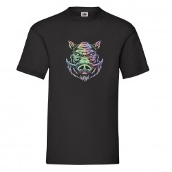 tee shirt noir homme sanglier
