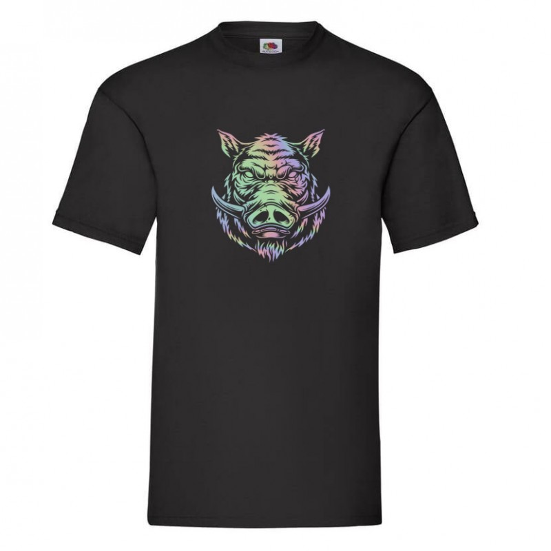 tee shirt noir homme sanglier