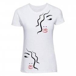 tee shirt personnalisé visage femme blanc