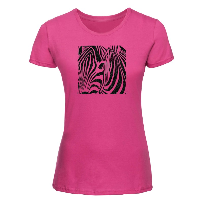 tee shirt zèbre rose