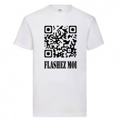 tee shirt personnalisé homme qrcode blanc face