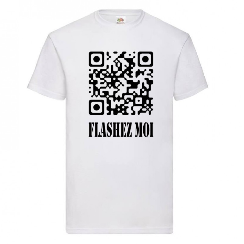 tee shirt personnalisé homme qrcode blanc face