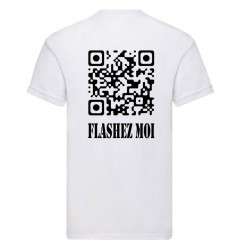 tee shirt personnalisé homme qrcode blanc dos