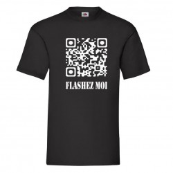 tee shirt personnalisé homme qrcode noir face