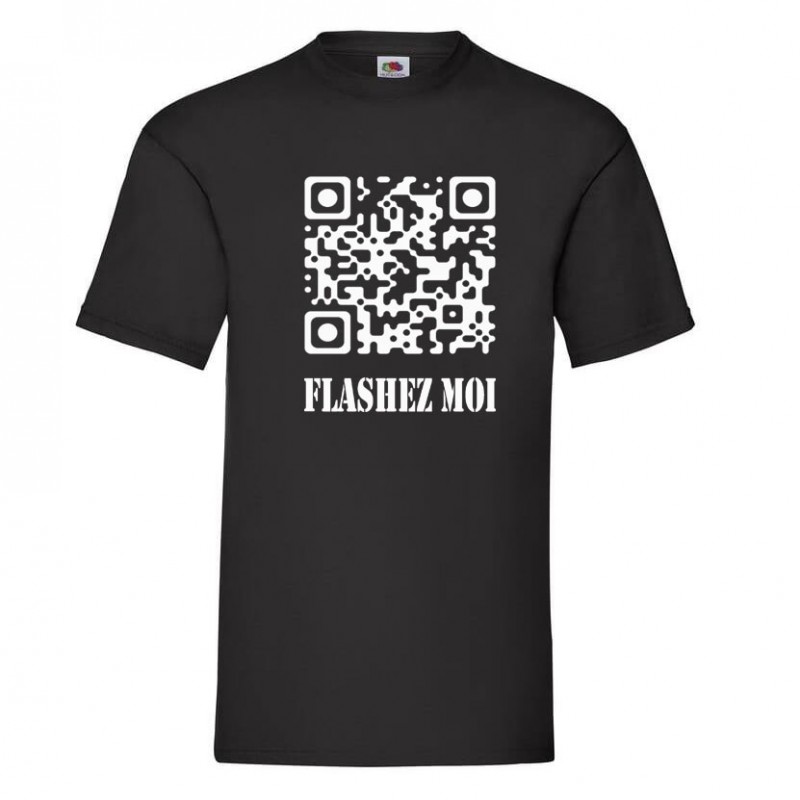 tee shirt personnalisé homme qrcode noir face