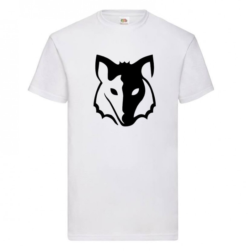 tee shirt loup homme blanc face