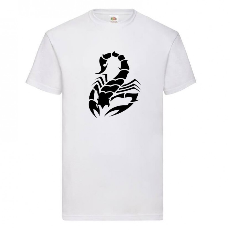 tee-shirt-personnalise-scorpion-homme-blanc-face