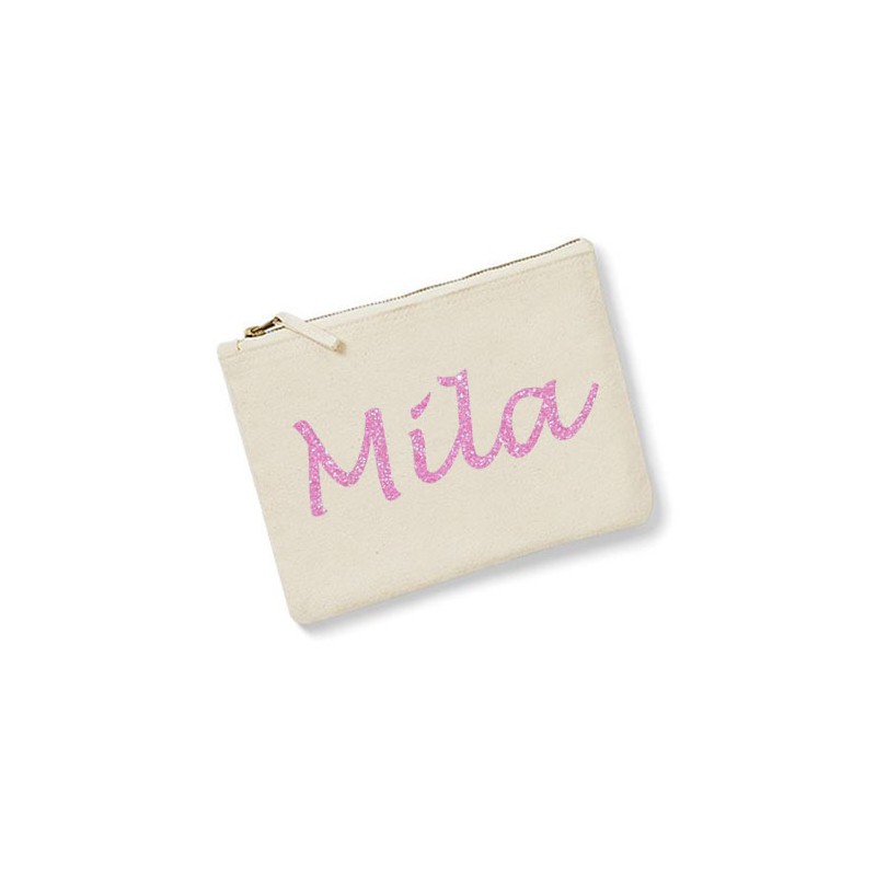 trousse personnalisée prénom écru